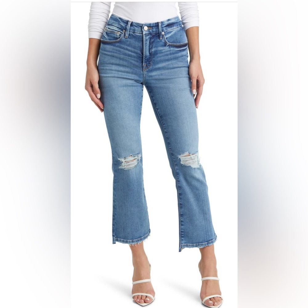 Good American Good Legs Crop Mini Bootcut Jeans